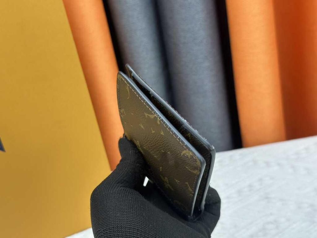 Unisex Genuine Leather Color Block Multi-Card Wallet