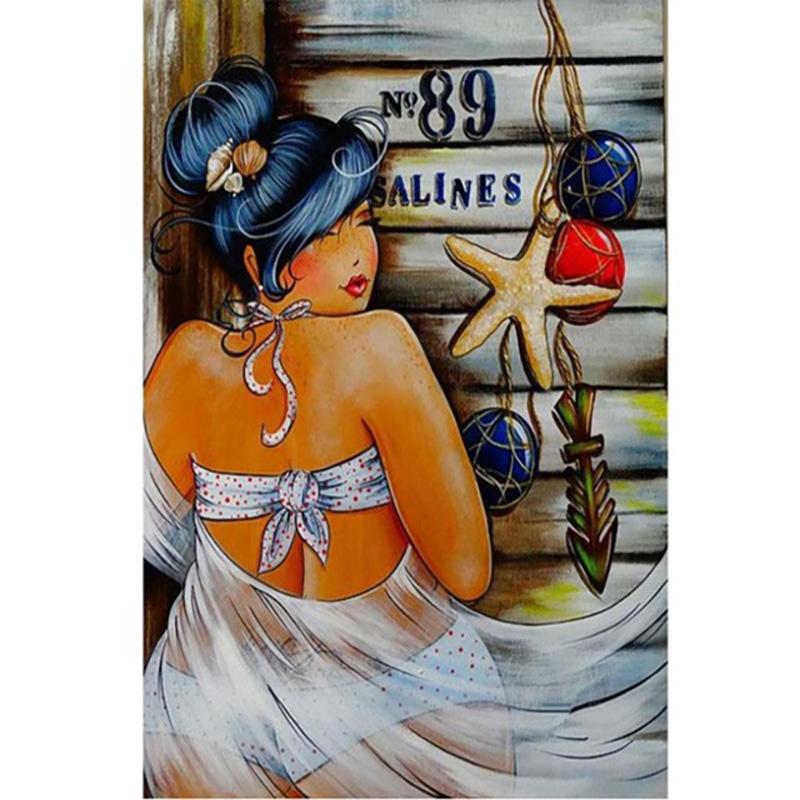 5D алмазная живопись толстая леди полная круглая дрель мультфильм алмазная вышивка толстая женщина картина скандинавская картина Декор для ванной комнаты