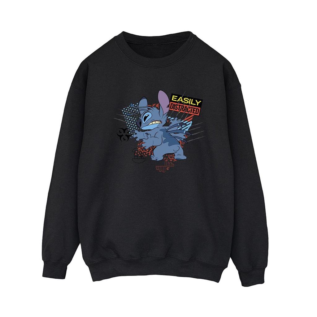 Disney Womens/Ladies Lilo And Stitch Easily Distracted Sweatshirt