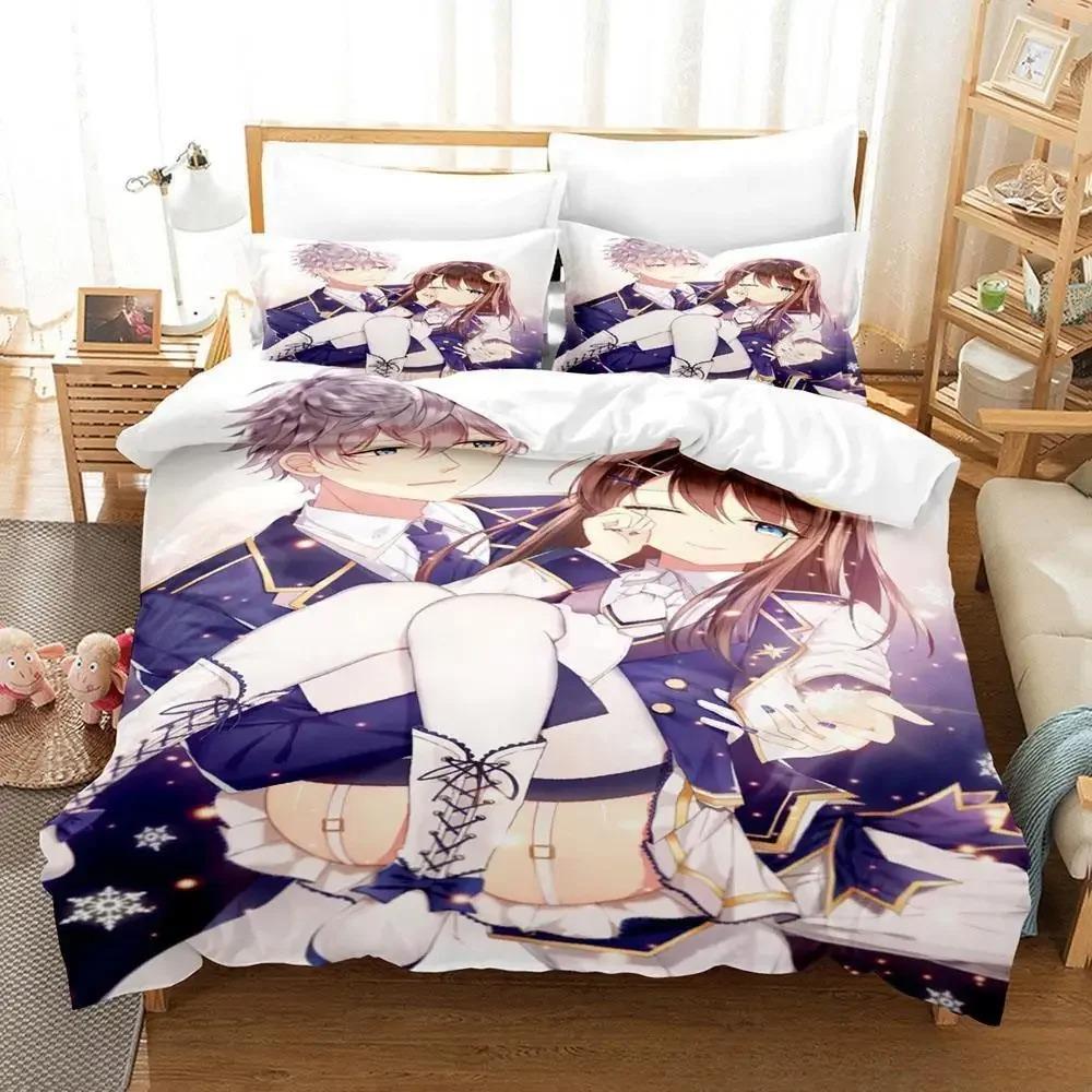 Комплект постельного белья Ensemble Stars Single Twin Full Queen King Size Bed Set Adult Kids Bedroom Duvet Cover Sets 3D Anime Bed Sheet Set
