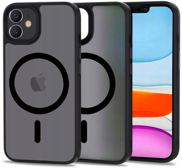 Case Back Cover Magsafe For Apple Iphone 11 Matte Black + Glass