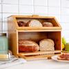 Двухсекционная бамбуковая хлебница и органайзеры для закусок, портативная для хранения в пекарне и использования кухонных принадлежностей