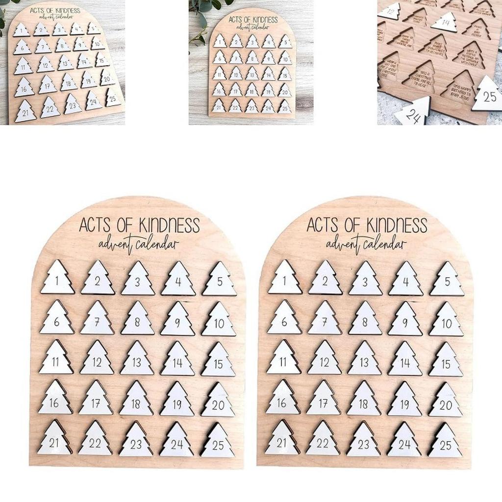 25-дневный обратный отсчет рождественской елки, деревянный адвент-календарь, настольное украшение, креативный праздничный подарок для домашнего декора