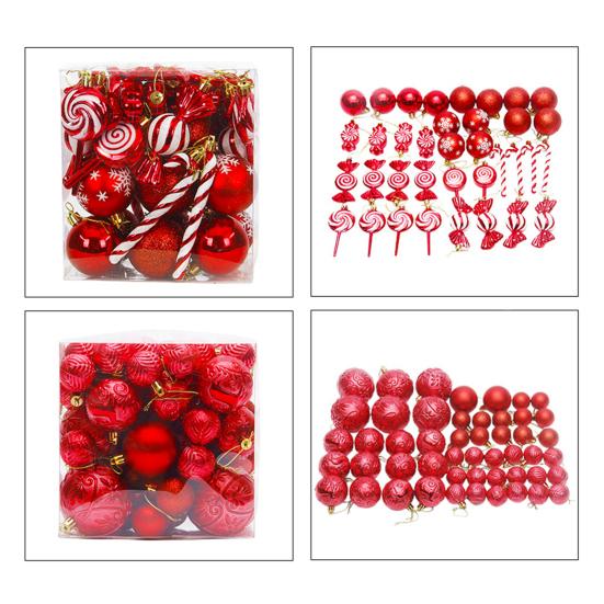 36/40/50 шт. набор рождественских шаров, красочные небьющиеся декоративные безделушки для рождественской елки, праздничные подвесные украшения со шнуром для домашнего магазина, витрины
