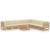 Day and Night - Day and Night Garden Furniture Set 9 Pcs Honey Brown Pine Wood Cushions
