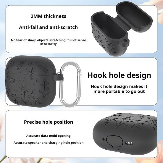 Защитный чехол для наушников, защитный чехол для зарядки, ударопрочный, ударопрочный, утолщенный, с полным покрытием, силикон