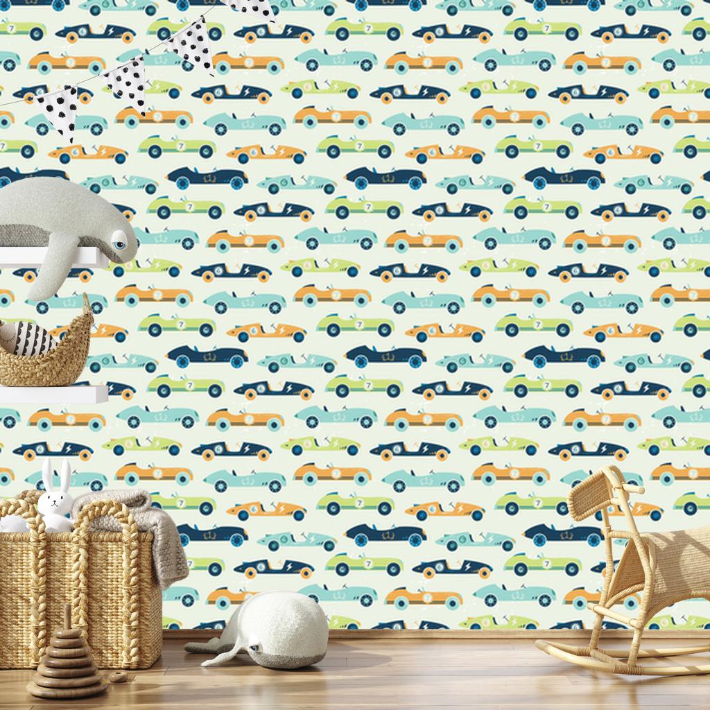 Vintage Racing Cars Wallpaper for Living Room and Bedroom 50x1000