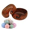 Portable Woolen Yarn Ball Wooden Storage Bowl Dustproof Crochet Bowl Yarn Storage Bowl Knitting Needlework Organizer Case