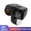 Зарядное устройство для телефона на мотоцикле с цифровым дисплеем 36 Вт QC3.0, быстрое зарядное устройство с двумя USB-входами, вольтметром, термометром, адаптером для сотового телефона