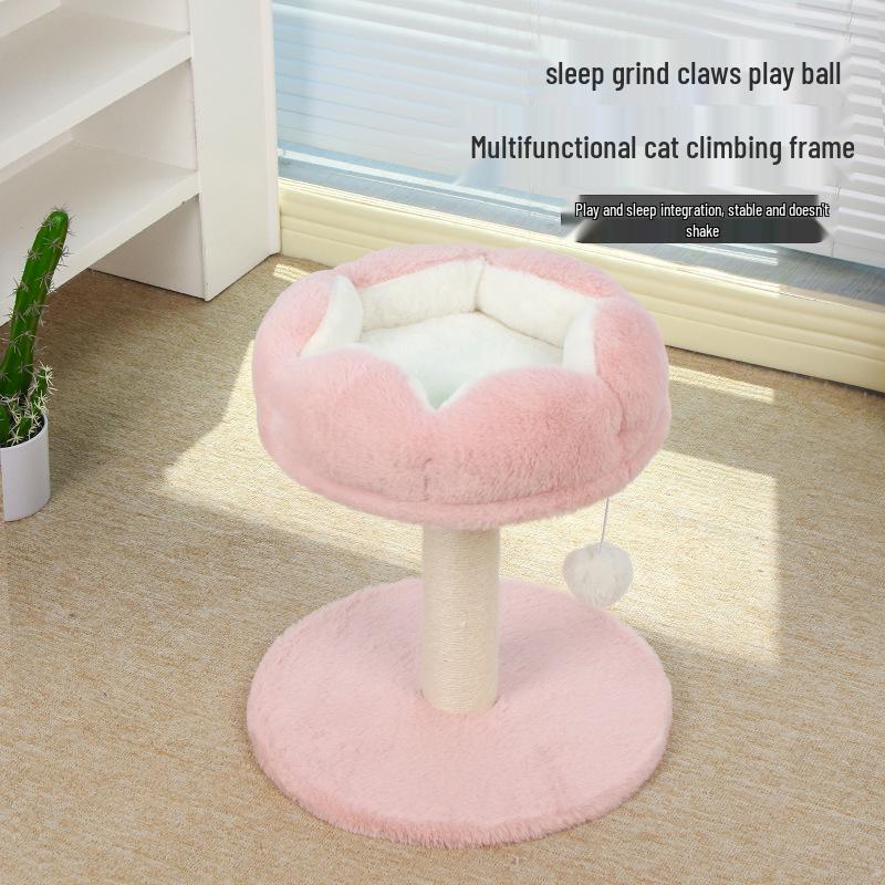 Компактное многофункциональное дерево для кошек: Кровать, Игровой комплекс и Сизалевая платформа-игрушка