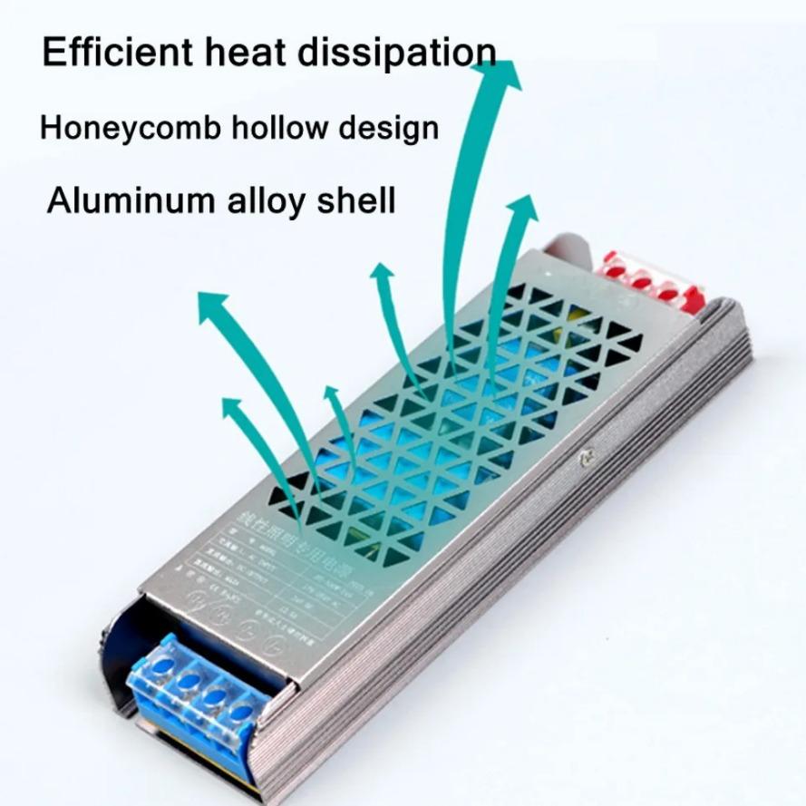 Супертонкие трансформаторы переменного тока постоянного тока 220 В в 12 В 24 В импульсный источник питания 12 24 В вольт 60 Вт 100 Вт 200 Вт 300 Вт A/D для адаптера домашнего освещения