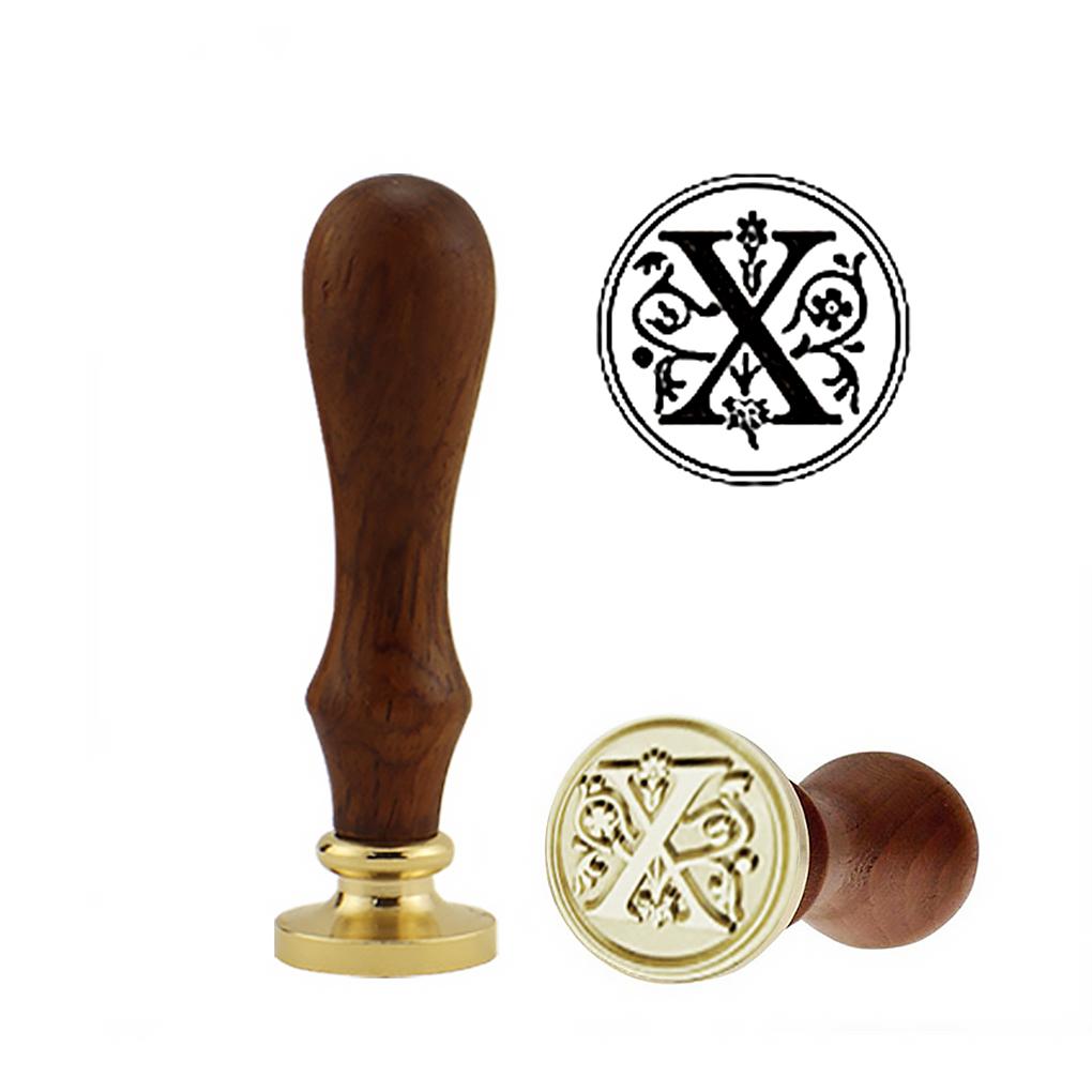 Набор печатей из сургуча с деревянной ручкой и