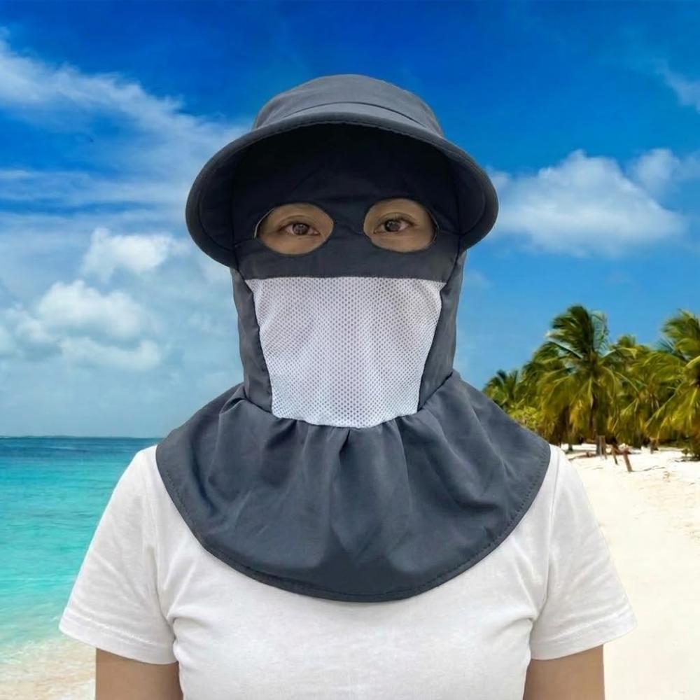 Wide Brim Face Mask Sun Hat Breathable Lightweight Tea Picking Work Hat Full Wrap UV Protection Fisherman's Hat Unisex Summer