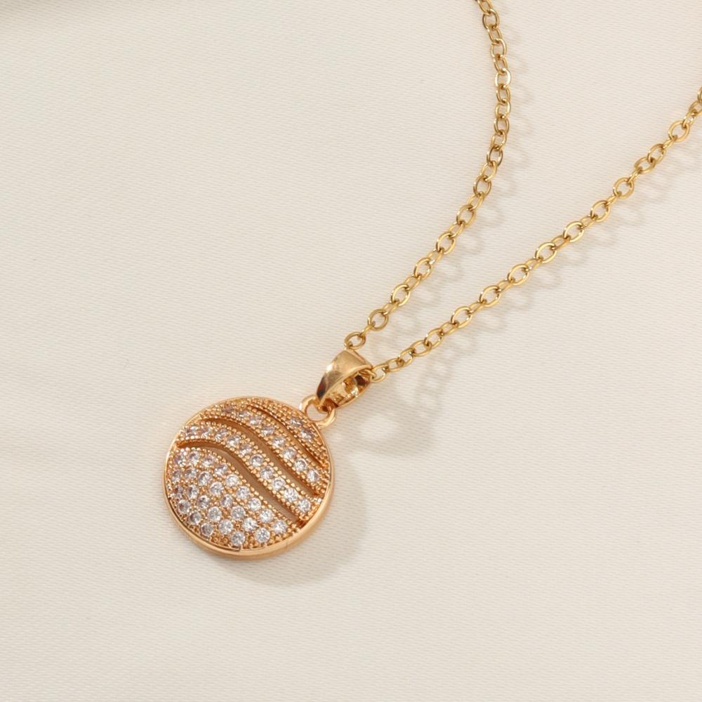 Простые круглые подвески-ожерелья для женщин, модное циркониевое ожерелье, свадебные украшения для вечеринок