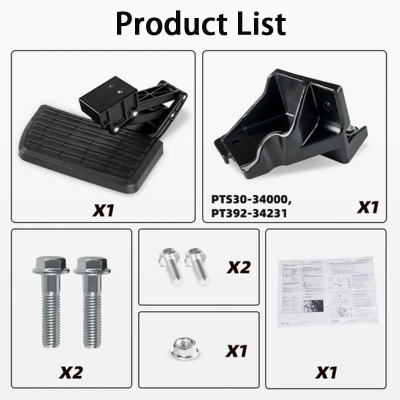 PT392-34231 Retractable Back Rear Bumper Foot Step T-Step BedStep Off Road Pedal Tailgate Ladder Pick-up Truck For Toyota Tundra