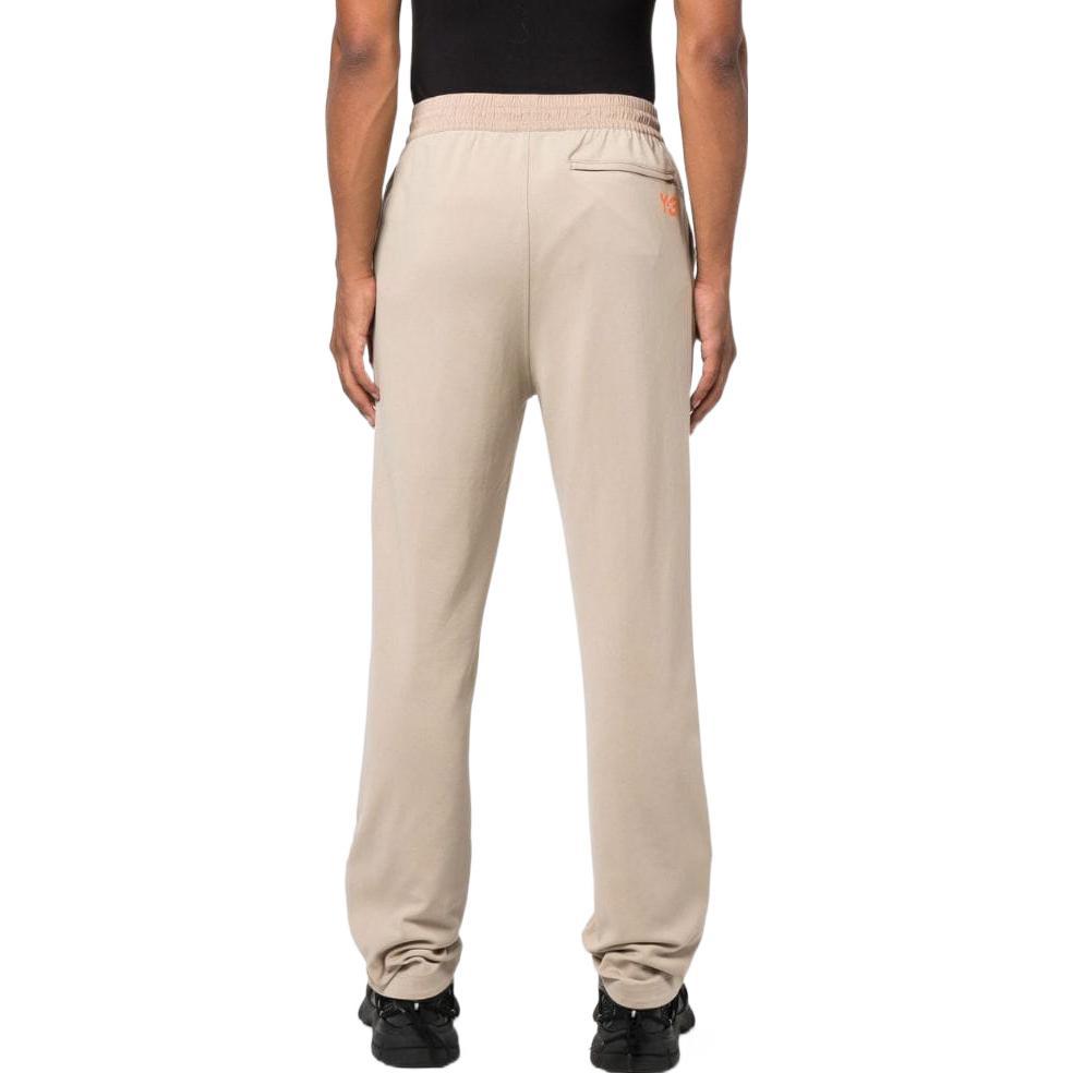 Y-3 FW22 Solid Color Letter Logo Print Drawstring Waist Sports Pants Men Pants Beige HT4480KHAKI