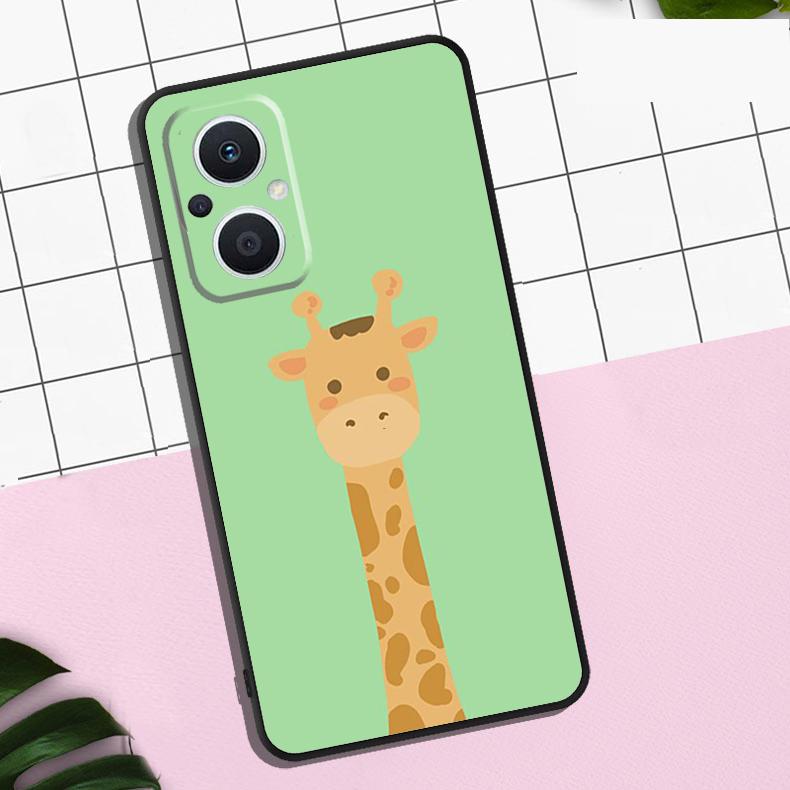 Cute Cartoon Animal Giraffe Case For OPPO Reno 13 12 11 F 8T 7 8 10 Pro OPPO Find X8 Pro X6 Pro X3 X5 Lite Cover Coque