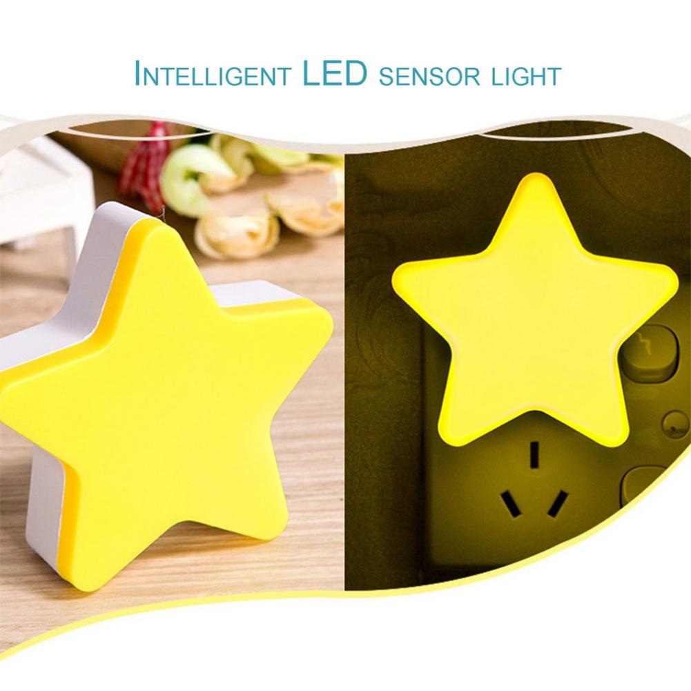 Smart Light Sensor Star-shape LED Bed Light Night Lamp Home Office Decoration Gift
