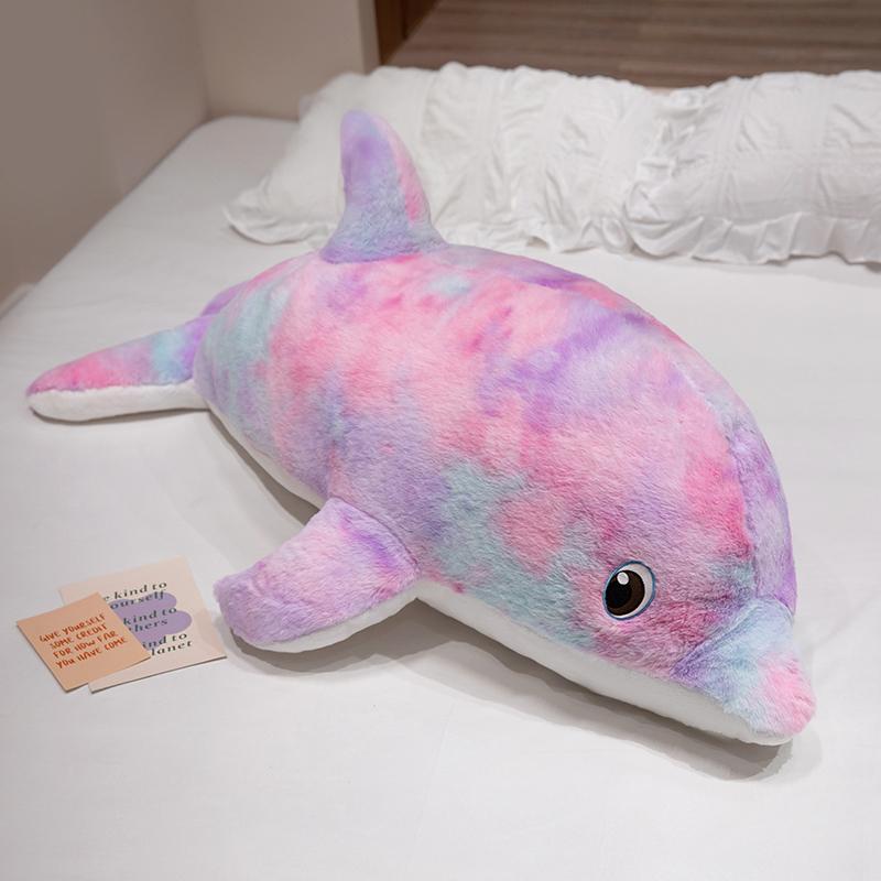 50-130 см красочные плюшевые игрушки дельфин гигантский размер морское животное мягкая подушка для сна подушка куклы для рождественских подарков