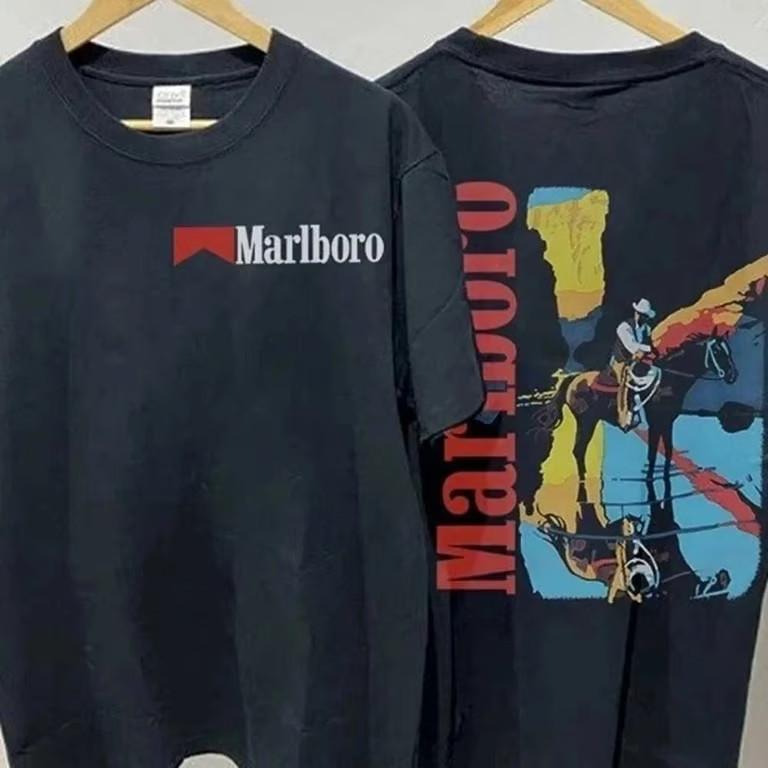 Винтажный Marlboro 1990-х! Мужская рубашка Ковбойская футболка - ГОРЯЧИЙ ТОВАР - - БЕСПЛАТНАЯ ДОСТАВКА Унисекс футболка
