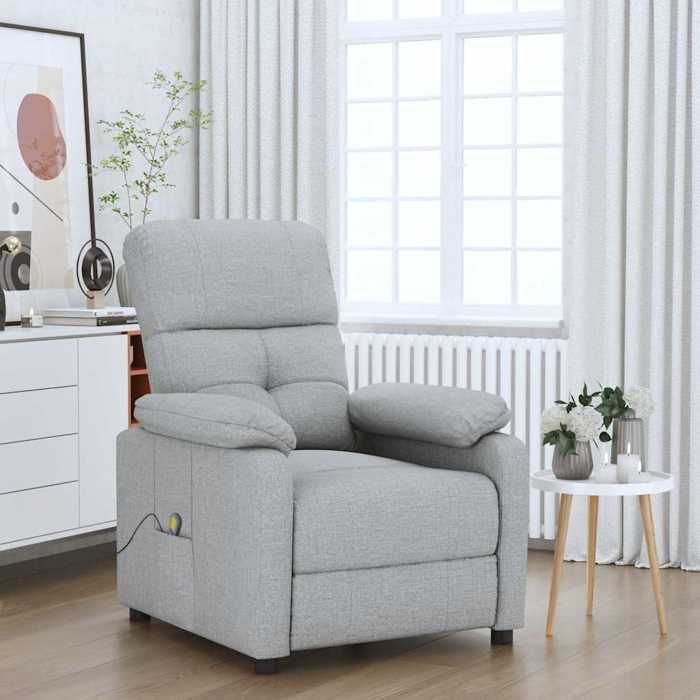 Maison Exclusive - Fauteuil de massage Gris clair Tissu