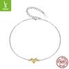 Браслет на ногу из стерлингового серебра 925 пробы «Сияющая любовь» Простой классический модный браслет на ногу с сердечком Ювелирное изделие
