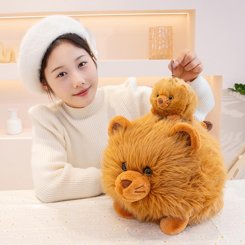 Милый круглый кулон в виде маленькой куклы-львенка, плюшевая игрушка, кукла в виде головы льва, подвеска-брелок для сумки для девочки
