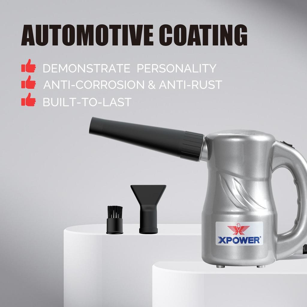 XPOWER A-2C Silver Gray Electric Auto Car Dryer & Blower Portable Contactless Car Drying Multi-function Lightweight Compact