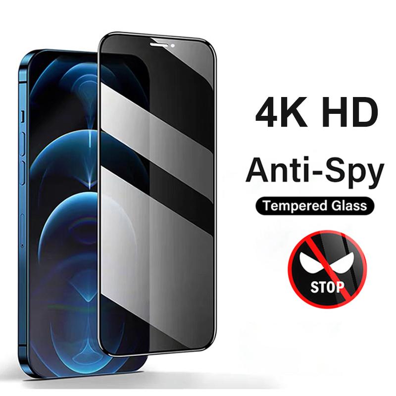 4K HD iPhone 13 11 12 Pro Max Mini Privacy Tempered Glass Privacy Screen Protector for iPhone XS MAX XR X SE 6 6S 7 8 Plus Glass