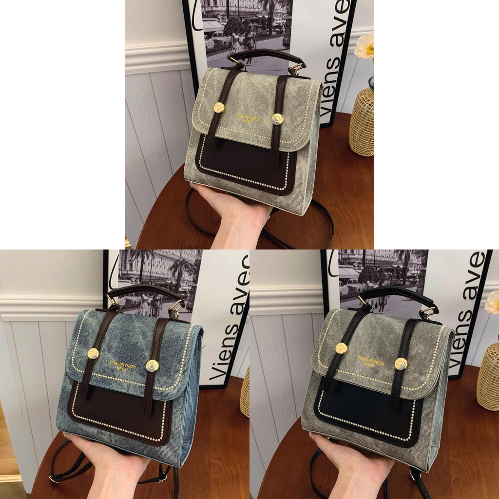 Pu Material College Style Retro Large Capacity Backpack For Casual Daily Use