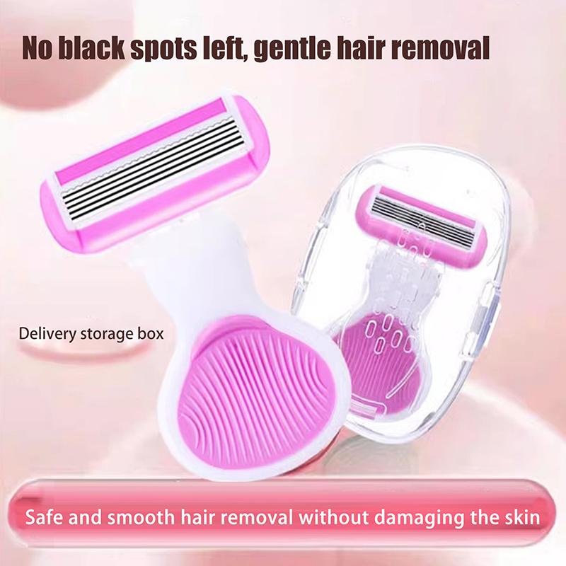 Женская безопасная бритва 1 шт. из нержавеющей стали, ручные лезвия для бритья бороды, волос на теле, бикини, подмышек, бедер, портативная бритва