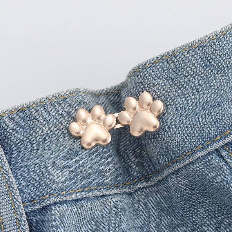 Cute Cat Claw Tighten Waist Buckle Metal Brooches Pins Clip Adjustable Snap Button Jeans Buttons Detachable Clothing Accessories