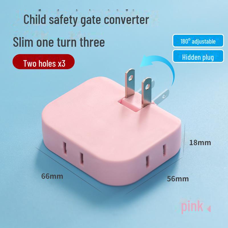 Вращающийся на 180° двухконтактный разъем-конвертер: Преобразует одну розетку в три с помощью конструкции с двумя головками