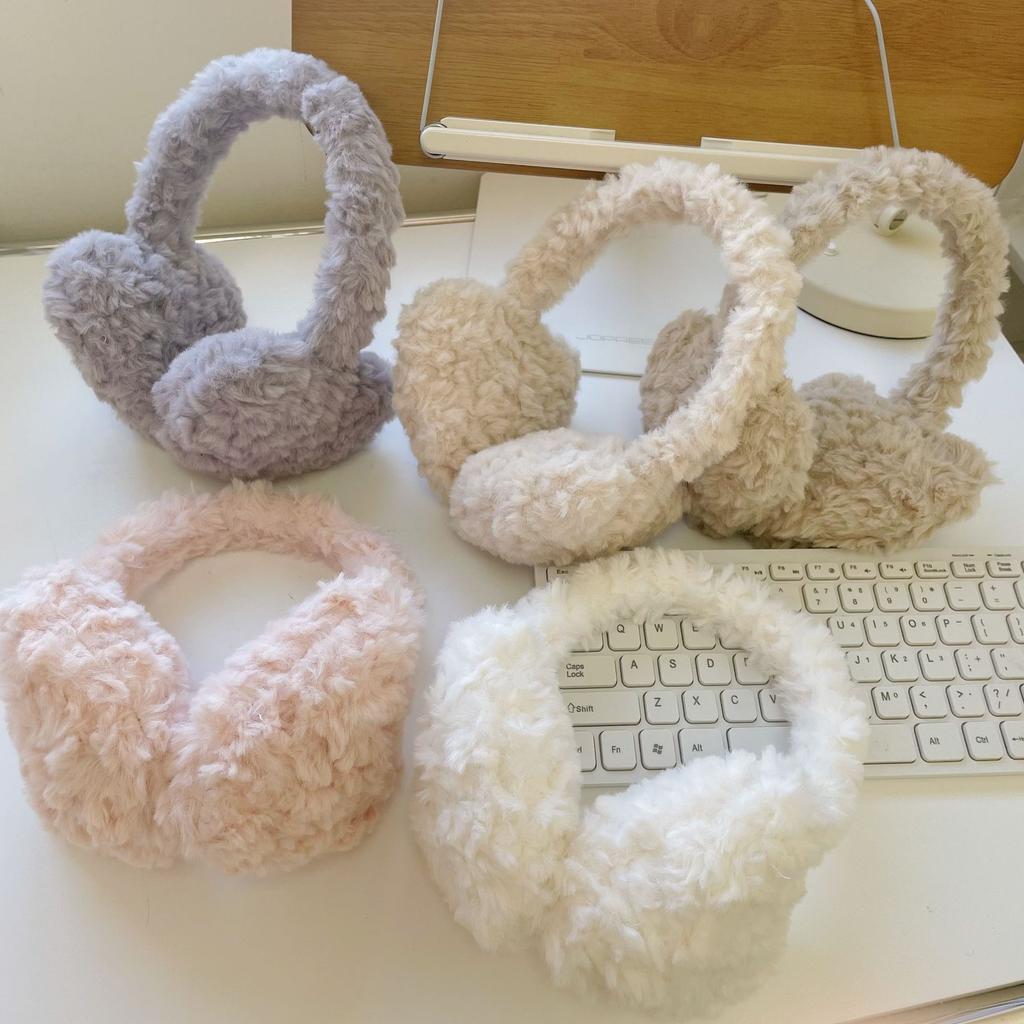 Милые мягкие плюшевые наушники-теплоизоляторы для зимних ушей, женские твердые наушники в форме сердца, защита от холода, наружные наушники-вкладыши