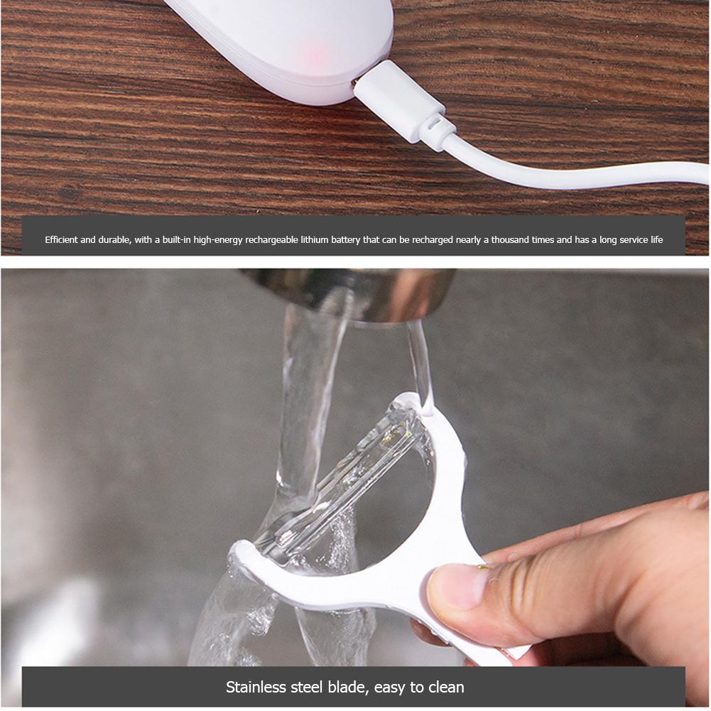 Mini Electric Peeler with 3 Cutter Heads Electric Peeling Machines USB Rechargeable Stainless Steel for Sweet Potatoes Tomatoes