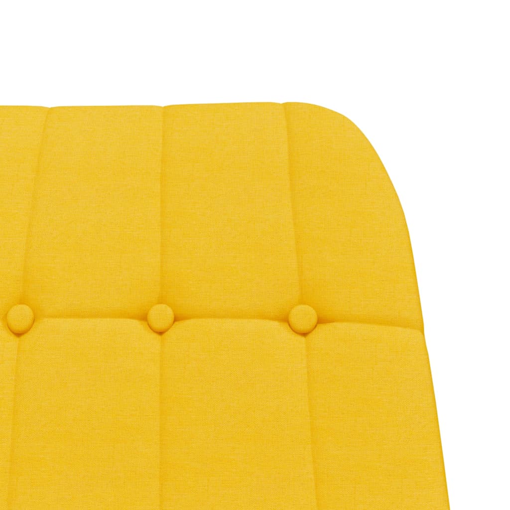 Rocking Chair with Footstool Mustard Yellow Fabric