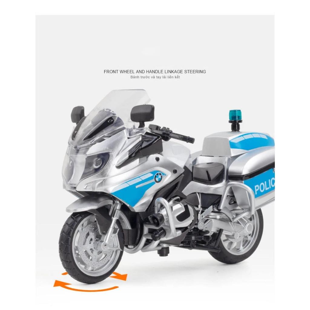 1/12 BMW R1250RT-P Полицейская имитация мотоцикла из сплава Модель амортизаторов Звук и свет Коллекция игрушечных машинок Подарок для детей