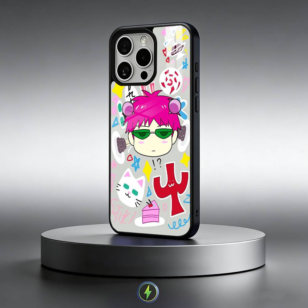 Аниме S-Сайки Кусуо Чехол для телефона для iPhone 17, 16, 15, 14, 13, 12, 11 Plus, Pro Max Магнитный Для Magsafe Беспроводная зарядка