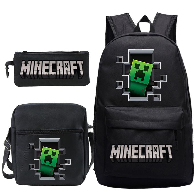 Школьная сумка для детей с принтом Minecraft, сумка через плечо, пенал для канцелярии, набор рюкзаков для студентов
