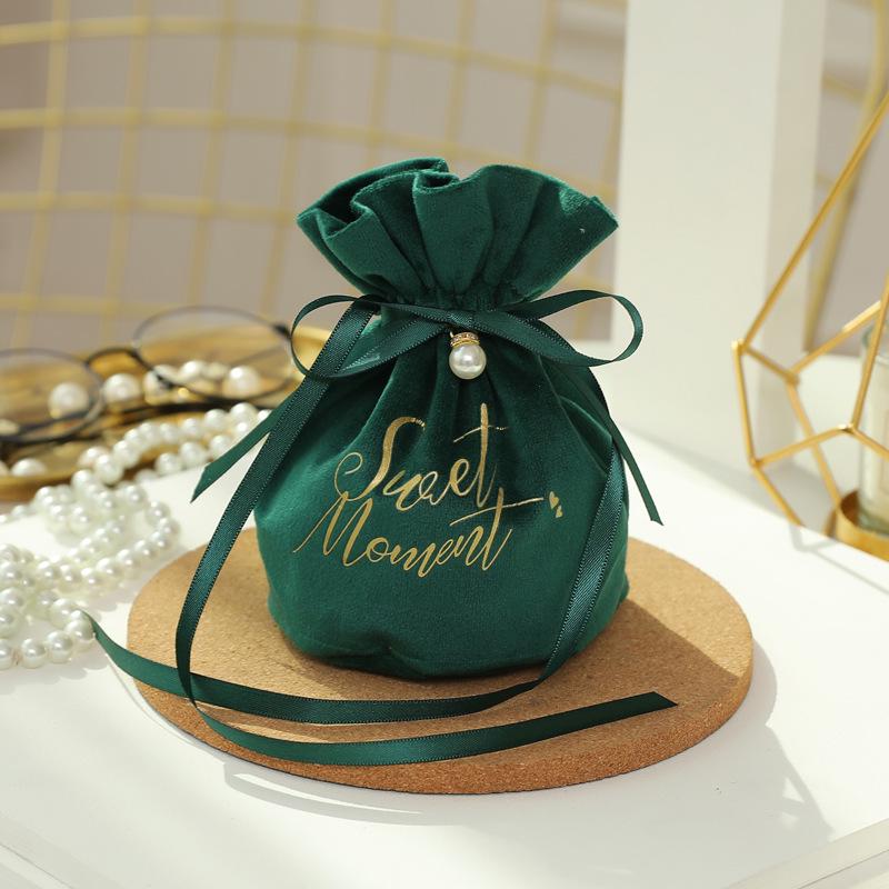 1 шт., креативная свадебная бархатная пряжа, подарочная сумка для конфет, мини-сумочка для рождественских украшений с жемчугом