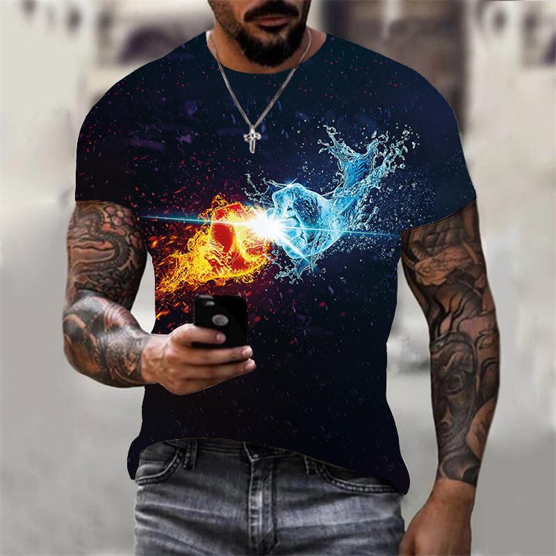 Футболка с 3D принтом Fire Eye для мужчин и женщин, повседневная летняя футболка с животными, мужские свободные топы с круглым вырезом и короткими рукавами, дышащие парные футболки