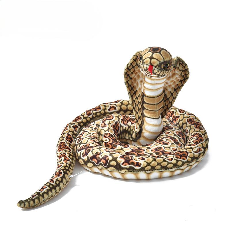 Игрушка Плюшевая Змея Имитация Python Кобра Кукла Тряпичная Кукла Свернувшаяся Змея Украшение для Дня Рождения Украшение на Хэллоуин Плюшевая Игрушка