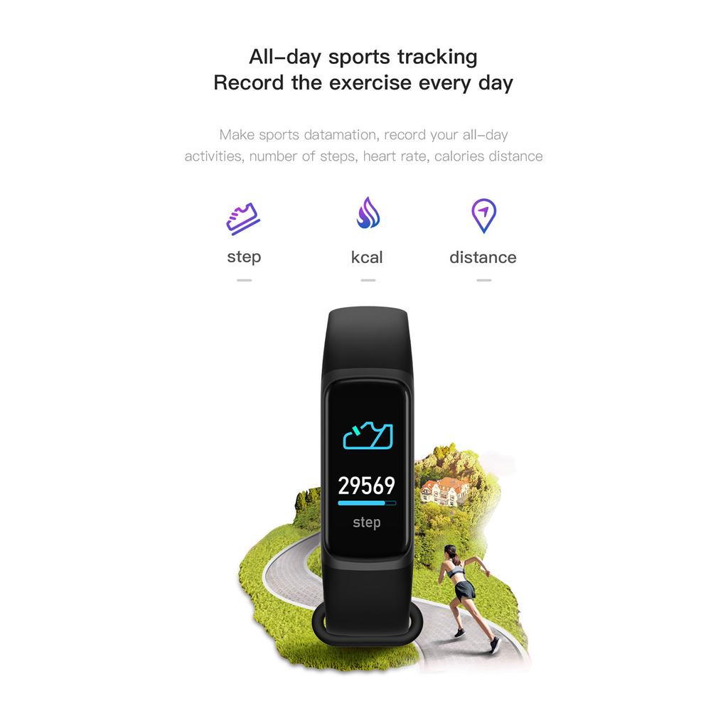 Fitness Tracker Bluetooth-compatible for iOS-Android Device with Blood Pressure Heart Rate Monitoring Sedentary Reminder