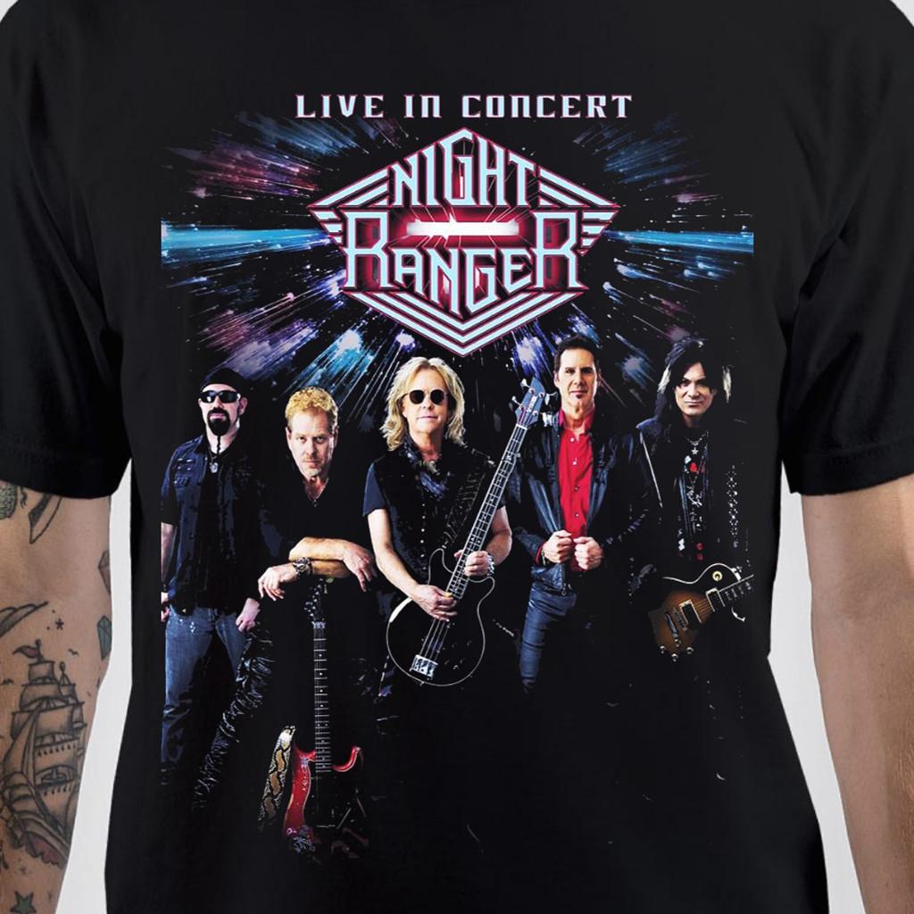 Night Ranger band LIVE IN CONCERT black VTG T-shirt Unisex All sizes XA688