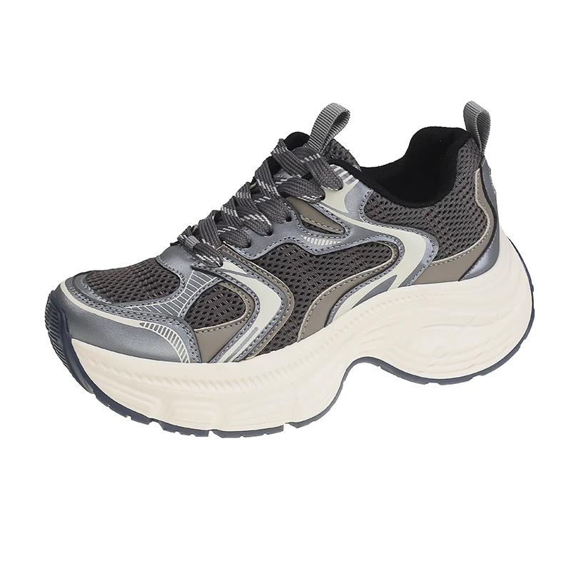 Fashion Designer Women Shoes 2024 New Color Block Women's Sneakers Autumn Light Breathable Casual Platform Shoes Zapatos De Mujer