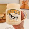 Small Gift with Lid Cake Cup Cartoon Cute Puppy Mug Simple Set Home Water Cup Girl Girl Heart