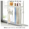HEIAN SHINDO Кухонная раздвижная полка-стойка с поддоном и вешалкой Матовая Высота Ширина Набор Heian Shindo Kogyo, Средний, Белый, 70-105см, 39.5см, SPL-2WH,