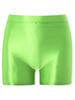Womens Mid Rise Glossy Shorts Stretchy Waist Multi-Purpose Homewear