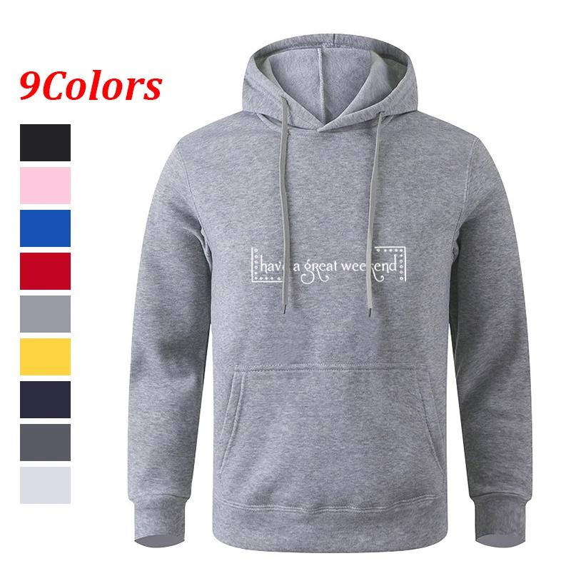 Spring Autumn Men's Black Casual Oversize Solid Color Sweatshirt Hoodie Pullover For Male And Women