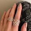 Silver Color Ring for Women Girl Jewelry Geometry Hollowed Out Design Overlapping Simple Gift Simple Style Ring Arborization